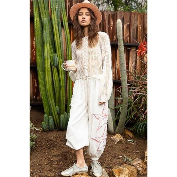 nwt POL Openwork Balloon Sleeve Knit Cover Up - Picture 4 of 4